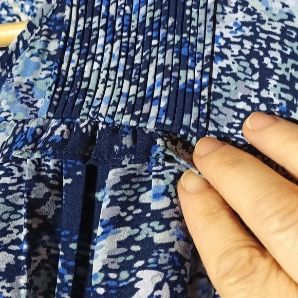 Joie boho Parisian paisley printed blue peasant elastic ruffle sleeves medium - Picture 7 of 10